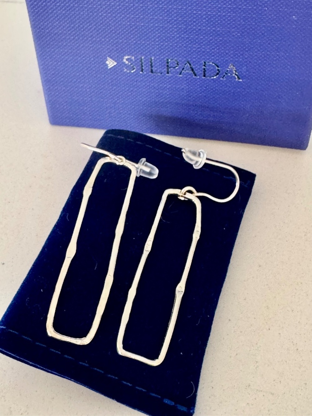 SILPADA Balancing Act Hammered Drop Sterling Silver Earrings New with Box!